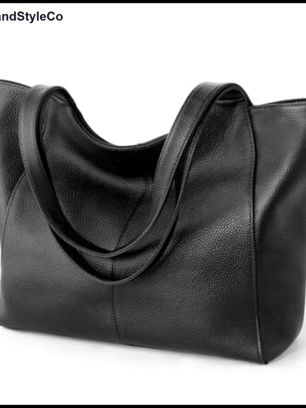 Genuine Leather Tote Bag for Women Work Zipper Slouchy